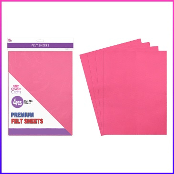 WHITE COLOR FELT SHEET 4PC 9X12 160GSM